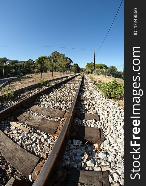Railway with Clear Sky in Corsica, France. Railway with Clear Sky in Corsica, France