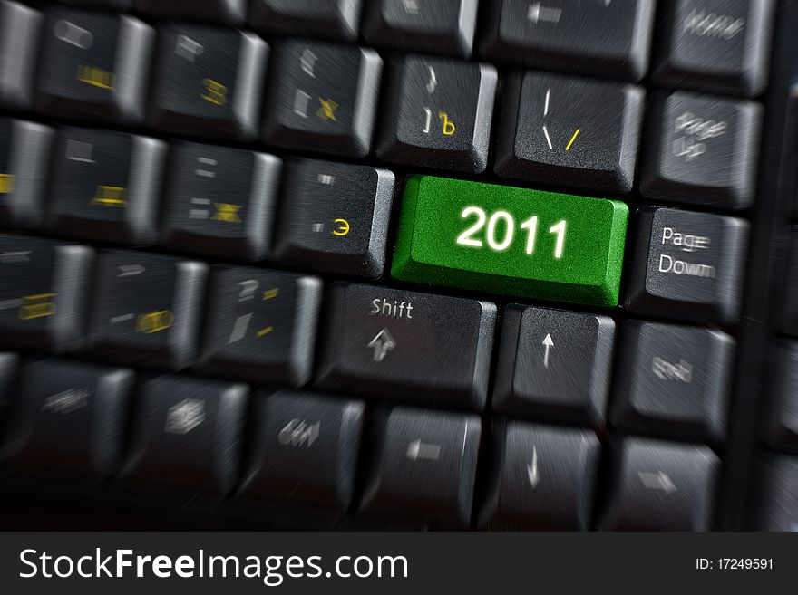 Black keyboard with green button 2011