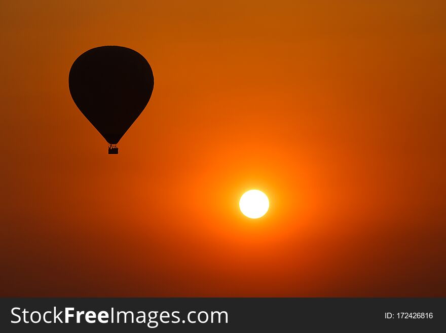 Balloons flying over the ancient pagodas