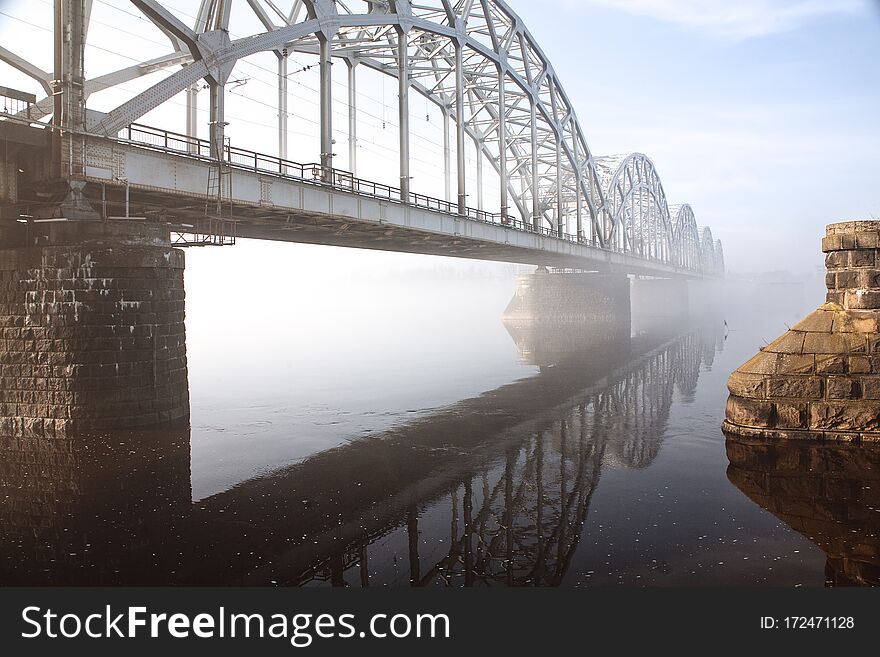 Old town of Riga, Latvia. A UNESCO World Heritage Site. Photo taken at foggy morning