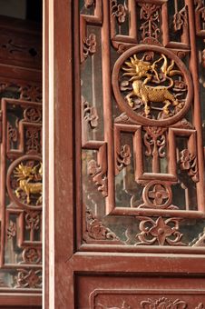 Woodcarving Of Chinese Dragon Stock Photo