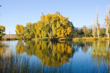 Fall Colors And Lake With Reflection Stock Photos Fall Colors And Lake With Reflection Stock Photos