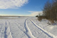 Tire Track Print In Snow Royalty Free Stock Photos Tire Track Print In Snow Royalty Free Stock Photos