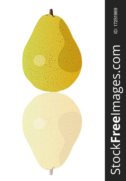 This image represents a pear fruit isolated on a white background
