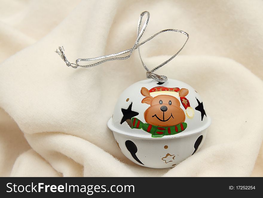 Jingle bells with reindeer in white