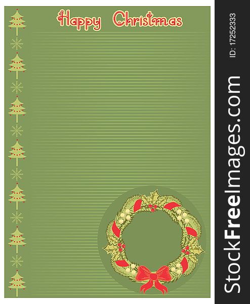 Christmas decoration.Vector vintage pattern.Red green card. Christmas decoration.Vector vintage pattern.Red green card