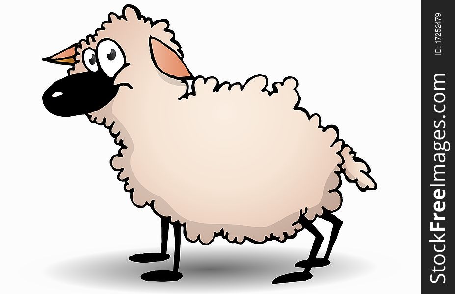 A cute ram sheep; farm animal illustration