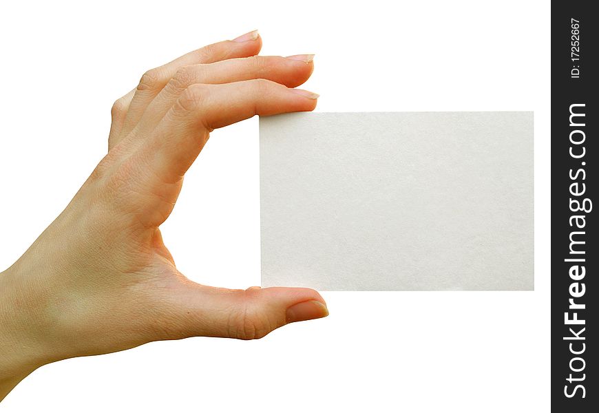A card blank  in a hand