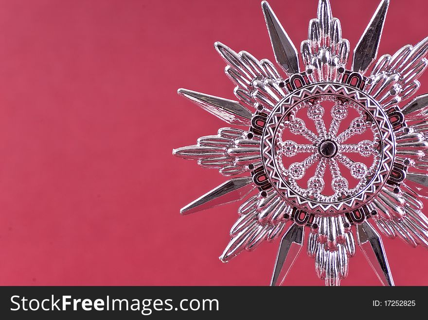 Christmas Tree Snowflake Ornament Background with Custom Space