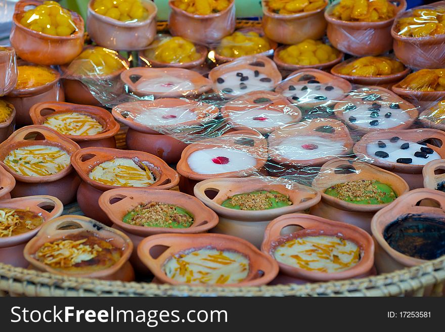 The Colorful Thai Sweets. It a treditional Thai dessert.