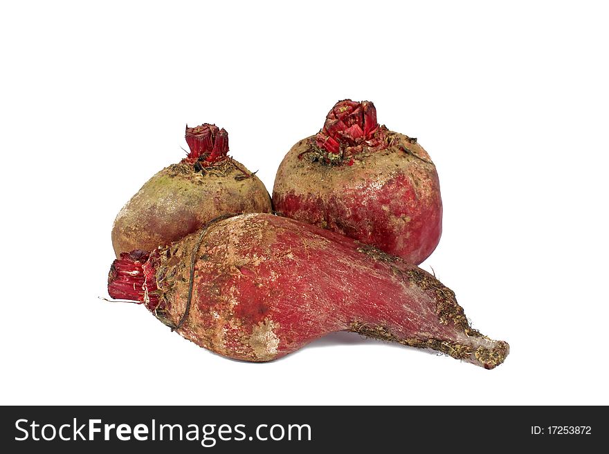 Red beet isolated on white