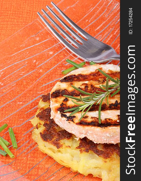 Roesti And Grilled Salmon