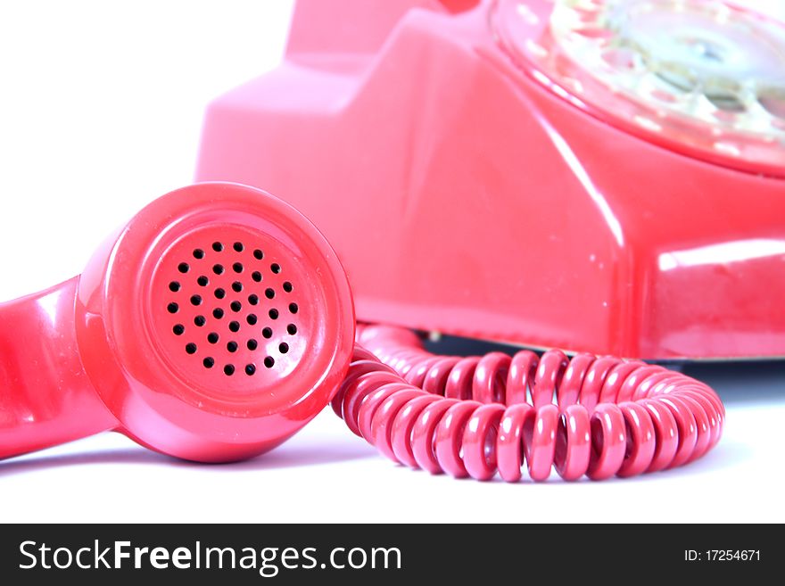 Vintage phone isolated on a white background