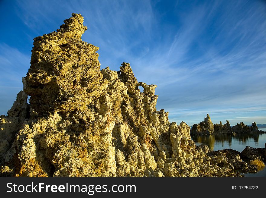Tufas At Mono Lake With Reflection
