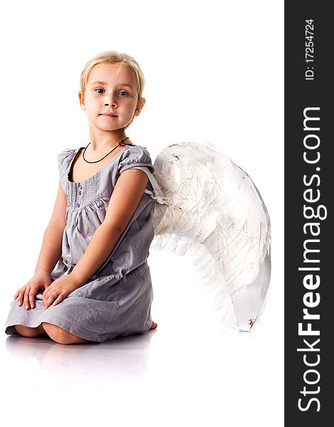 Beautiful girl with angel wings