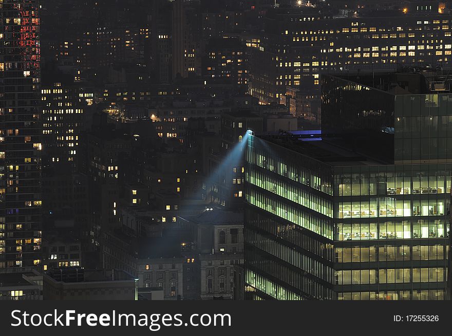 Office and residential buildings at night. Office and residential buildings at night