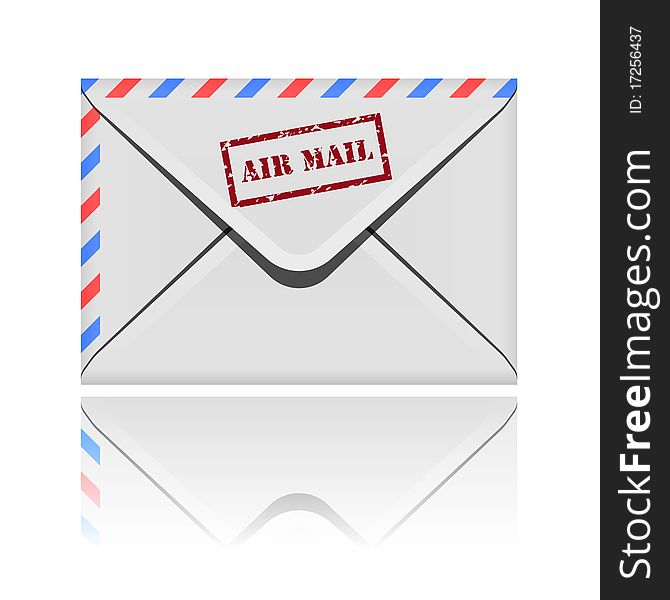 Closed envelope icon with reflection