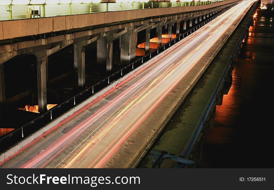 Auto bridge across the river