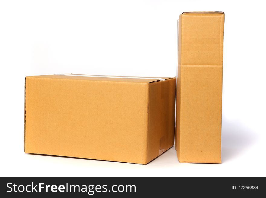 Cardboard box container deliver and moving in isolated. Cardboard box container deliver and moving in isolated