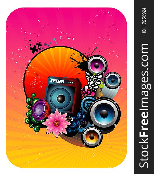 Abstract shapes color illustration over a gradient background. Abstract shapes color illustration over a gradient background
