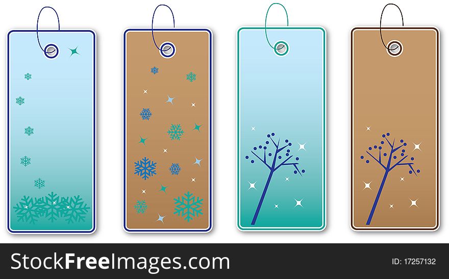 Tags with a winter theme. Tags with a winter theme.