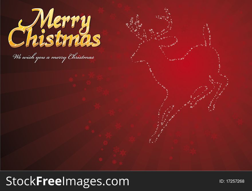Reindeer star christmas season card. Reindeer star christmas season card