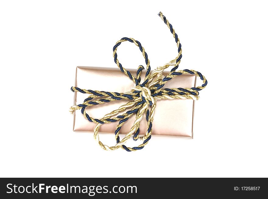 Beautiful christmas gift box, on a white background