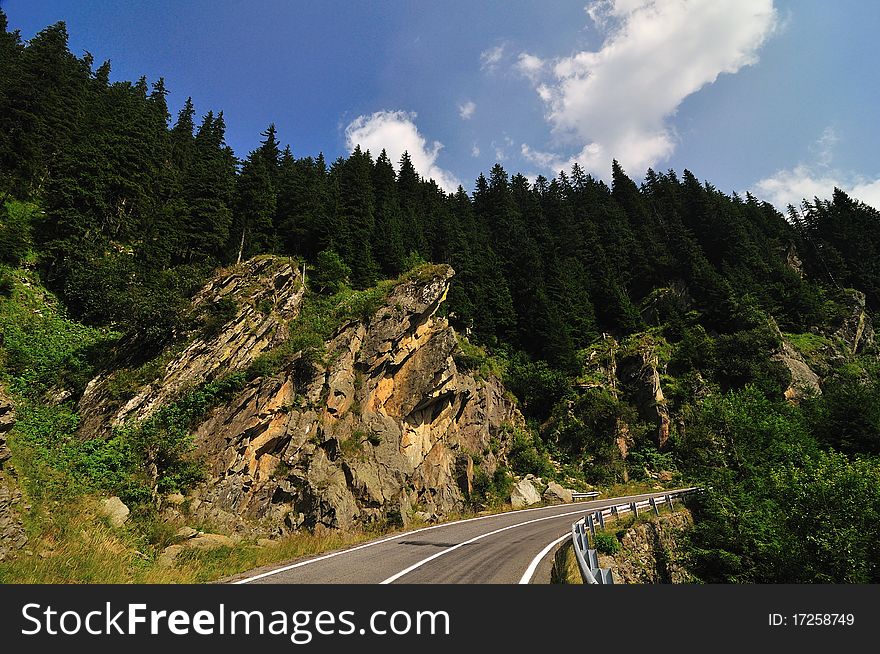 Mountain landscape with road in Romania. Mountain landscape with road in Romania
