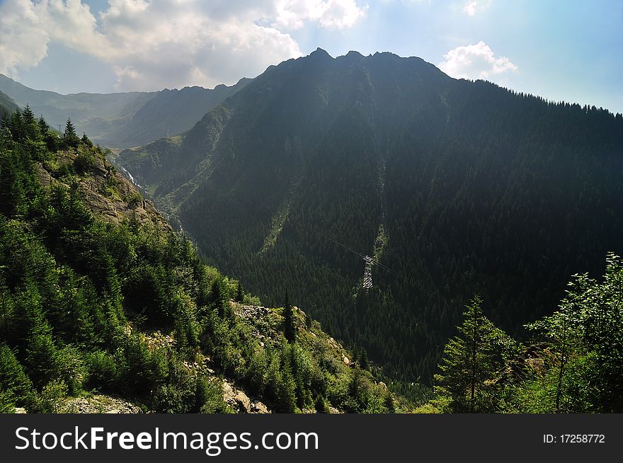 Mountain landscape with road in Romania. Mountain landscape with road in Romania