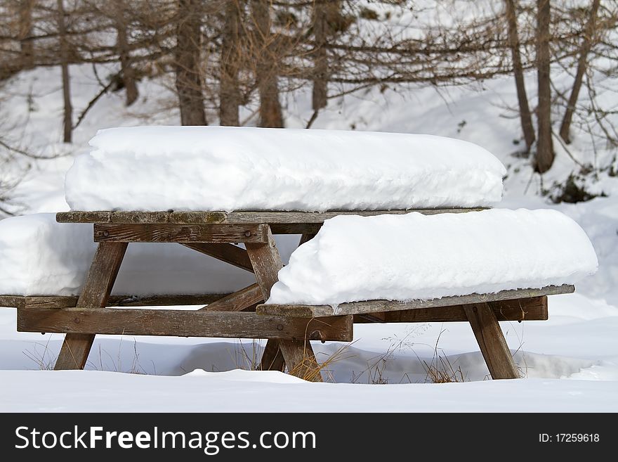 Table Under Snow