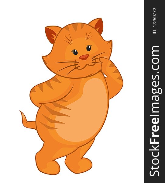 Cartoon little kitten.illustration for a design