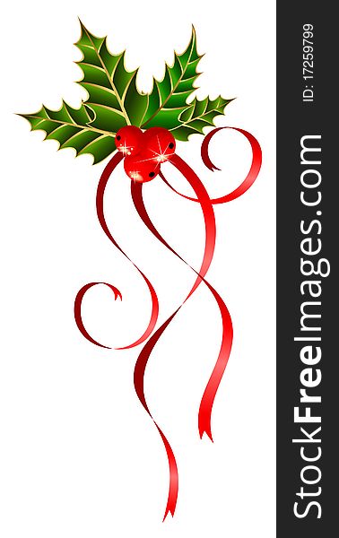 Christmas ribbons decorated.illustration for a design