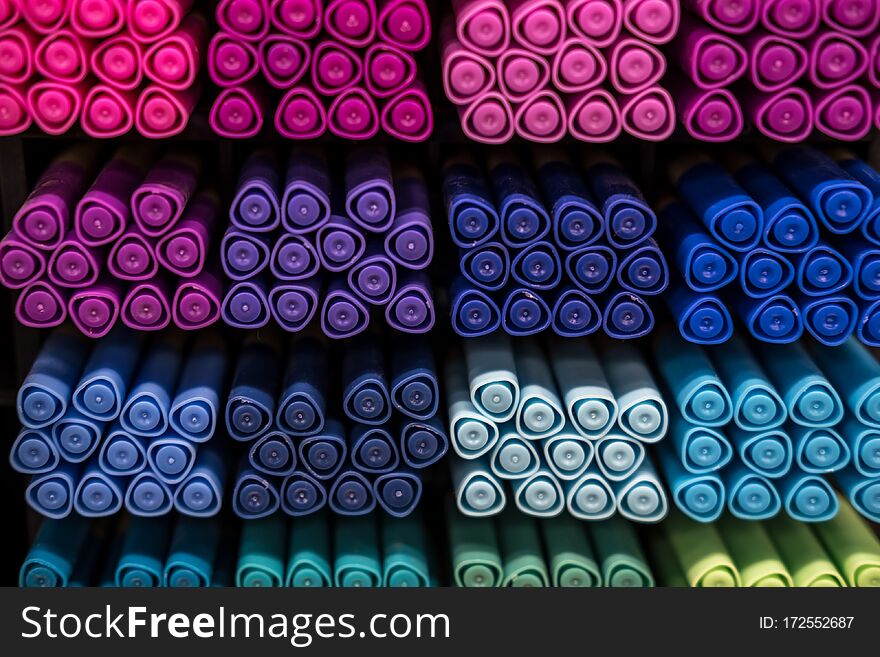 Many Rows Of Various Color Sketch Marker