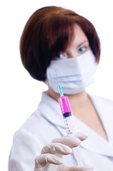 Doctor With A Syringe Royalty Free Stock Images Doctor With A Syringe Royalty Free Stock Images