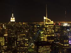 Manhattan Skyline At Night Stock Photo Manhattan Skyline At Night Stock Photo