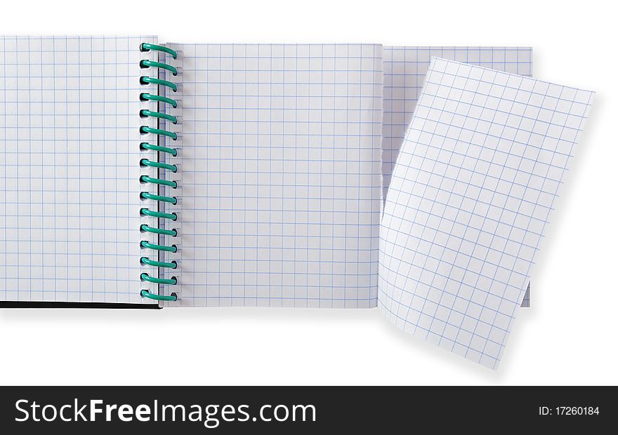 Part of isolated notebook with shadow. Part of isolated notebook with shadow.