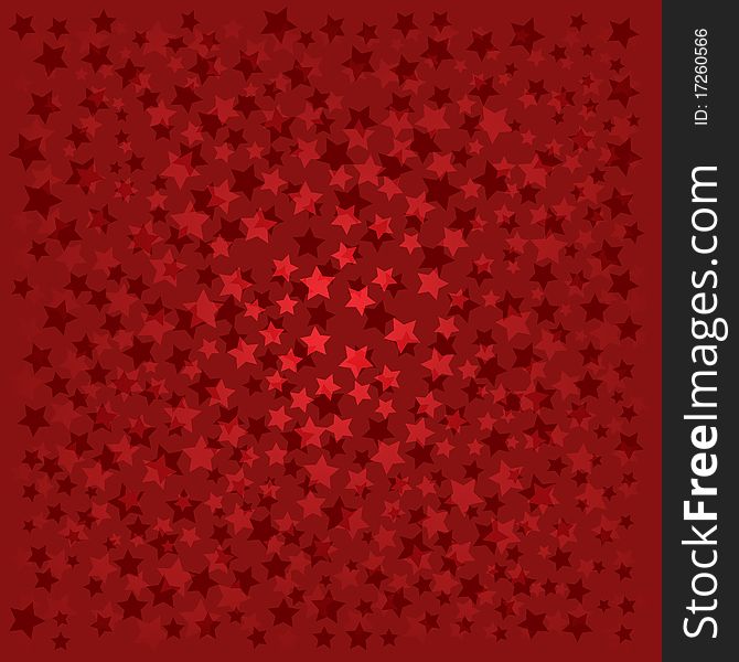 Abstract background with red stars on red