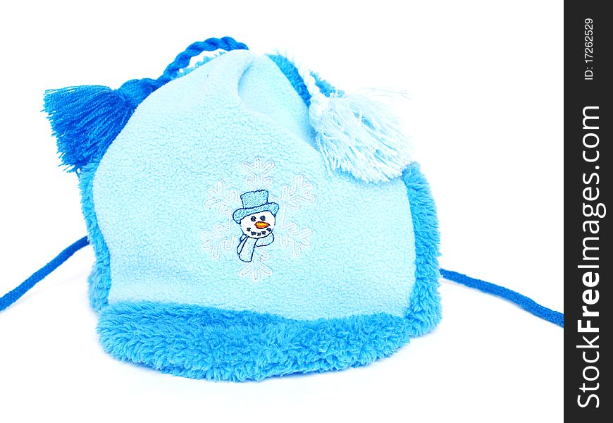 Blue baby hat for winter. Blue baby hat for winter