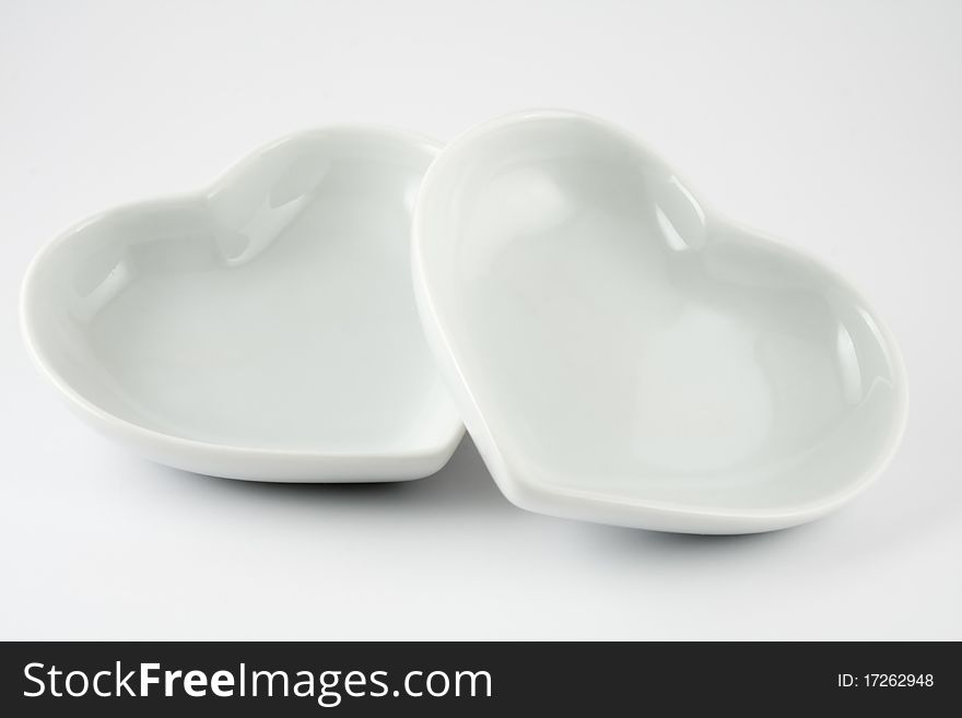 Ceramic Hearts isolated on a white background