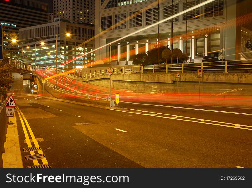 Hong kong night view with light painting