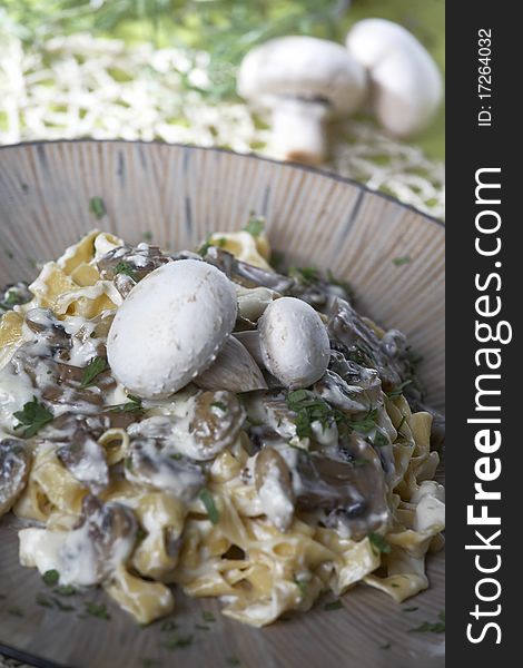 Fettuccini fungi mushrooms cream sauce