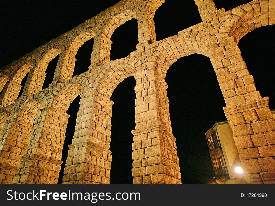 Roman Aqueduct At Segovia