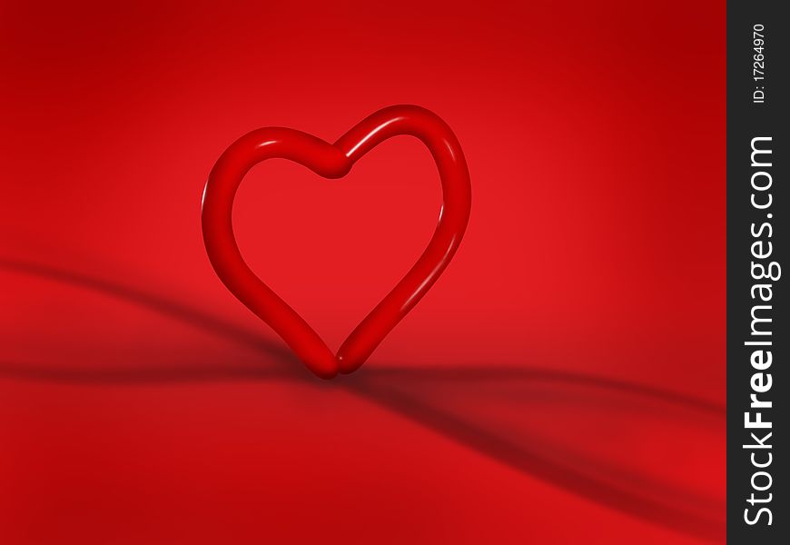 Heart Balloon On Red Background