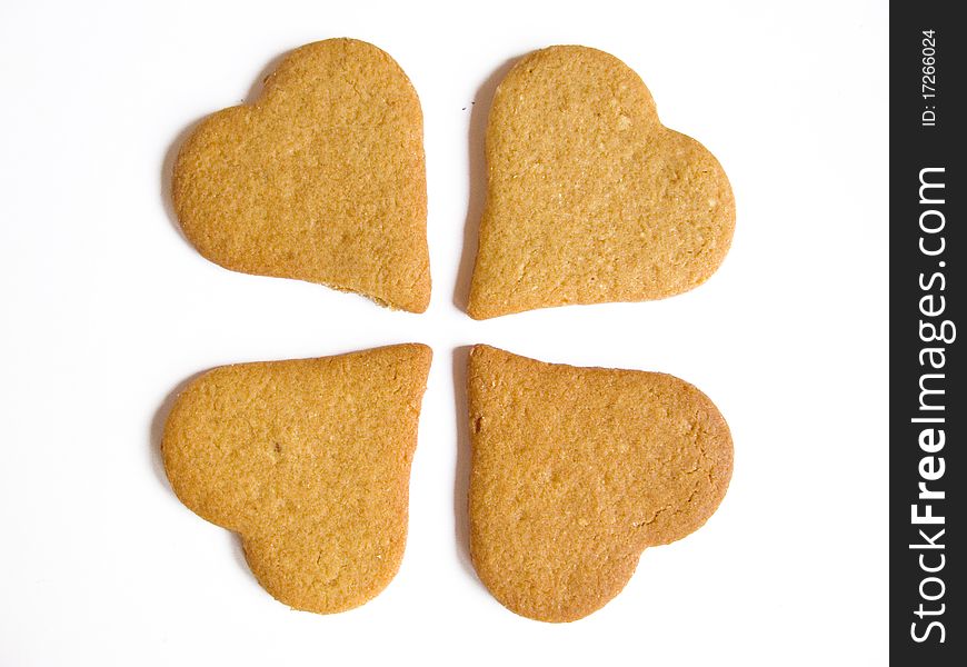 Delicious syrup cookies isolated on white background