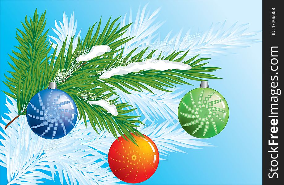 Christmas tree decoration on a blue background.
