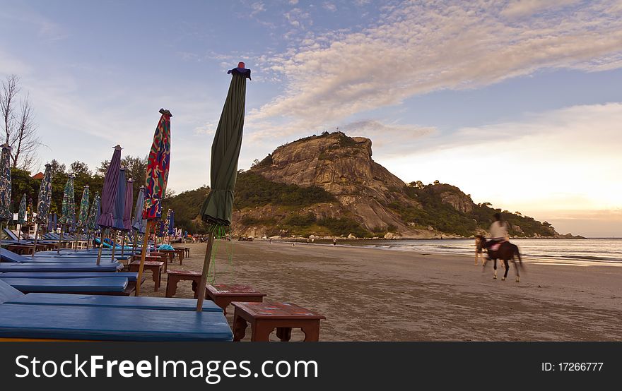 The beach is khaotakiab , at have a horse for while , take extremely the stomach tours , Huahin city , Thailand , ,. The beach is khaotakiab , at have a horse for while , take extremely the stomach tours , Huahin city , Thailand , ,