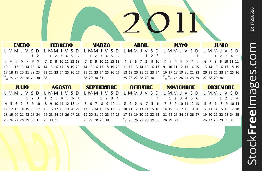 Retro vector calendar 2011 ideal for printing. Retro vector calendar 2011 ideal for printing
