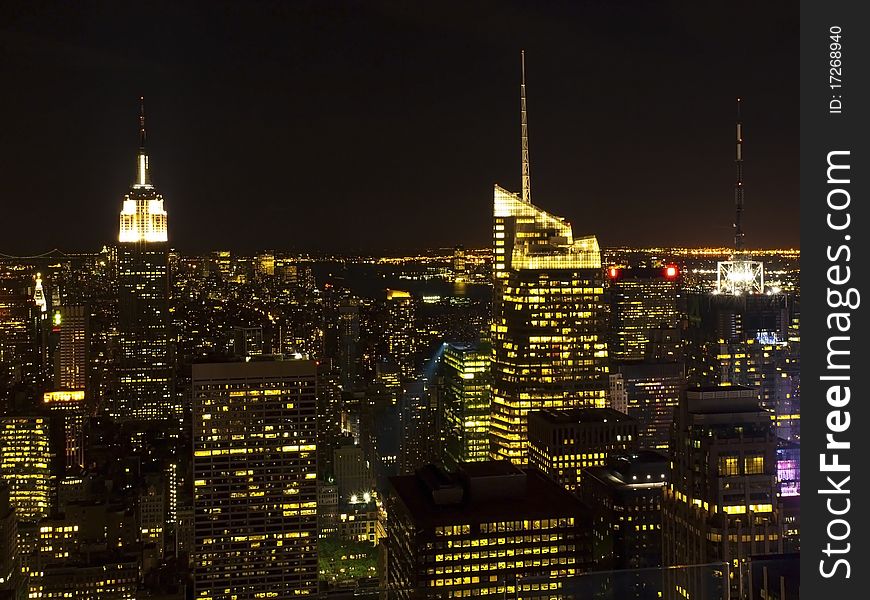 Manhattan Skyline At Night