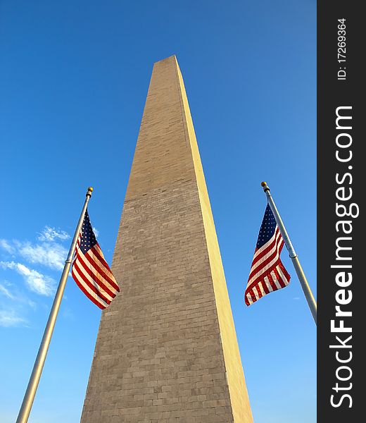 USA Flags In The Washington Monument