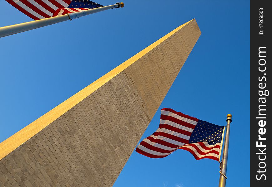 USA Flags in the Washington DC Monument